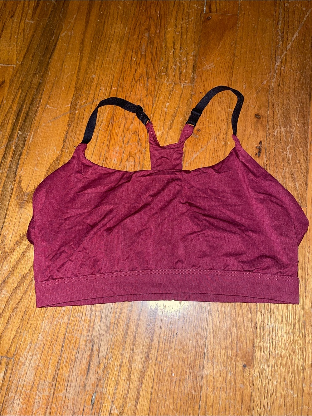 MeUndies Burgundy Wireless MoveMe Racerback Bralette with Black Straps - Picture 7 of 12